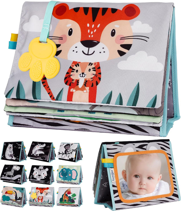 Baby Cloth Book with Mirror & Teether (Tiger)