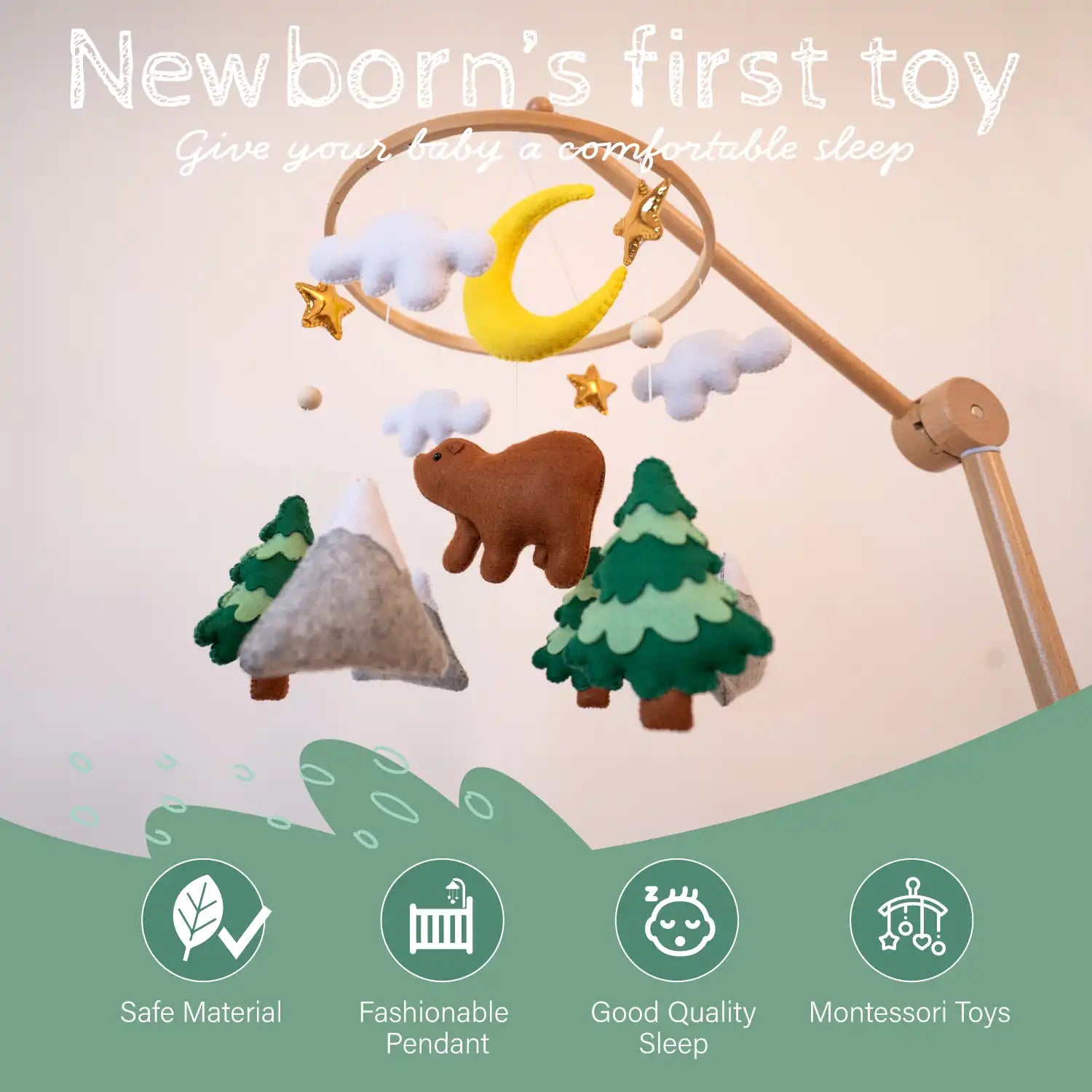 Brown Bear Adventure Baby Mobile