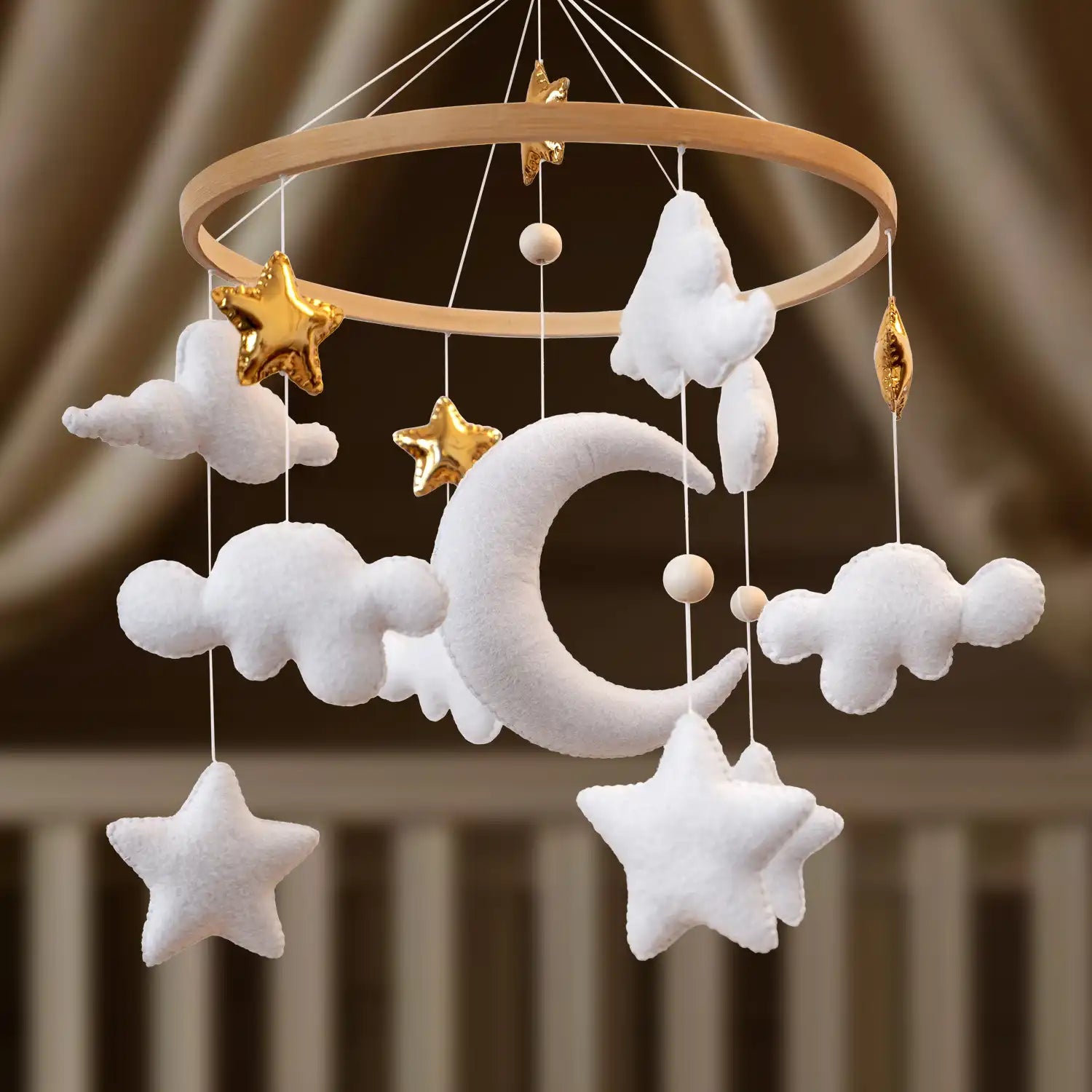 Starry Night (White Star) Baby Mobile